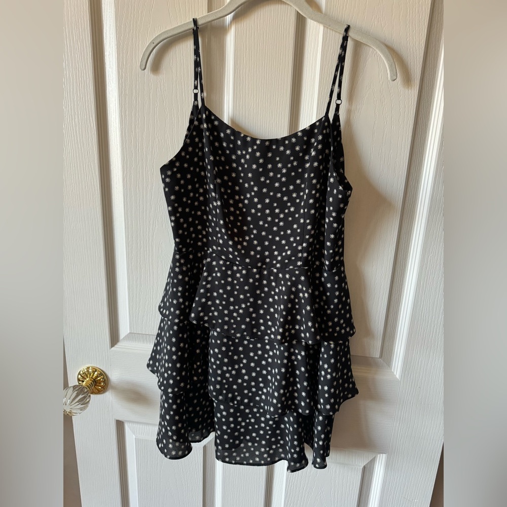 Forever 21 black dress with daisies